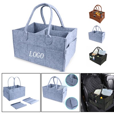 13" × 9" × 7" Felt Storage Caddy Organizer w/ Handles