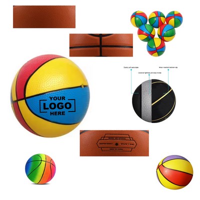 Mini 7-Inch Rubber Basketball for Kids