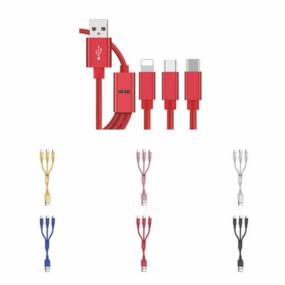 Three Retractable Data Cables