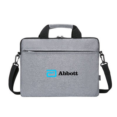 Nylon Laptop Bag with Smart Handle, Shoulder Strap, Extra Zippered Pocket, and Full-Color Heat