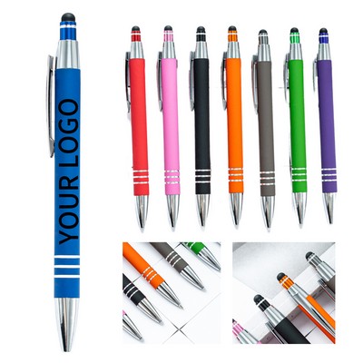 Metal Touch Screen Ballpoint Pen With Press Design 5.4"