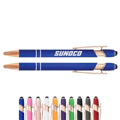 Rose Gold Soft-Touch Aluminum Pen w/ Stylus