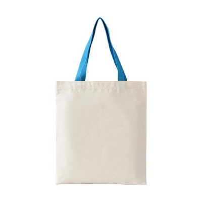 Colored Handle Flat Canvas Tote 14 x 16