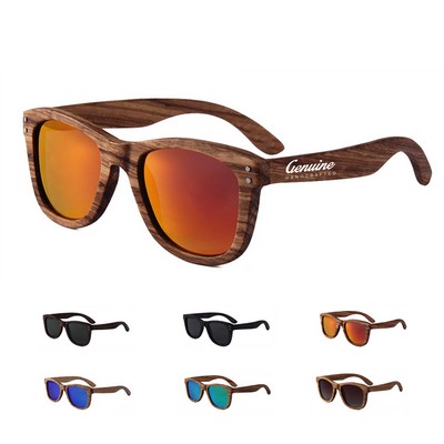 Vintage Wood Frame Sunglasses