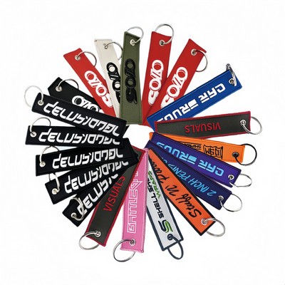Premium Double Sided Full Color Precision Embroidery Keychain-MOQ 50PCS