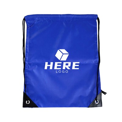 Custom 210D Polyester Drawstring Backpack Cinch Bag