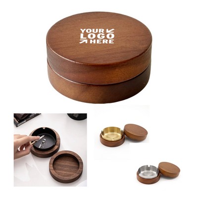 Wooden Ashtray with Lid