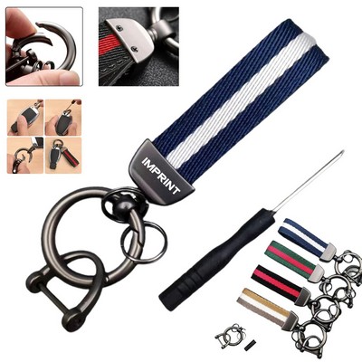 Colorful Woven Strap Keychain