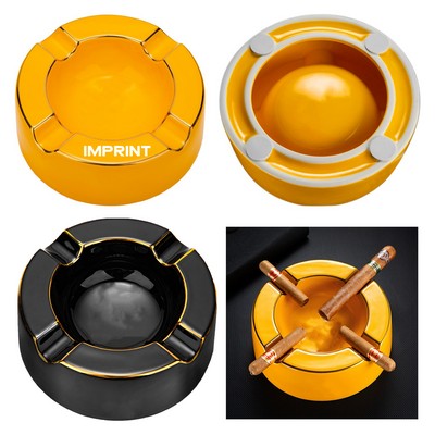 Ceramic Round Cigar Ashtray For Home Use