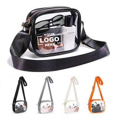 Clear PVC Crossbody Bag with Waterproof Zipper