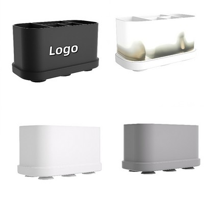 Multi Compartment Toothbrush Holder Bathroom Organizer Tray