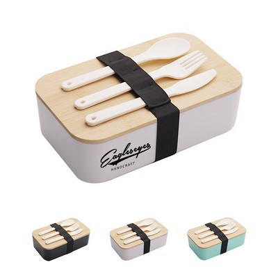 Bamboo Lid Bento Box with Utensil