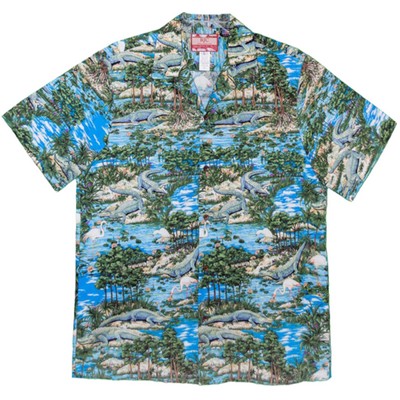 Turquoise Blue Hawaiian Shirt - 100% Cotton Poplin w/Coconut Buttons & Short Sleeves