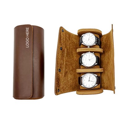 Luxury Mechanical Watch Case Triple Slot Travel Watch Box