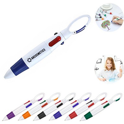 4-in-1 Shuttle Pens with Carabiner Clip