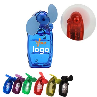 Quiet Transparent ABS Mini Handheld Fan With Dual Blades