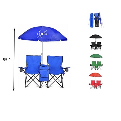 Compact Beach Umbrella Chair with Cooler Tote