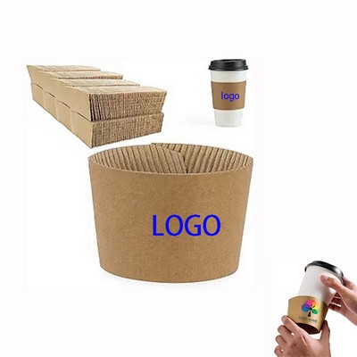Eco Friendly Corrugated Kraft Paper Coffee Cup Sleeves