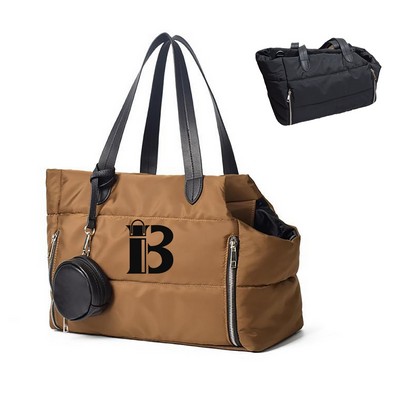 Large Capacity Nylon Pet Carrier Tote Bag w/ Coin Purse