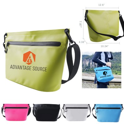 PVC Waterproof Shoulder Bag W/ Zipper For