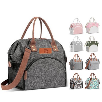 10L Wide Open Nylon Insulated Lunch Cooler Tote Bag w/Handle