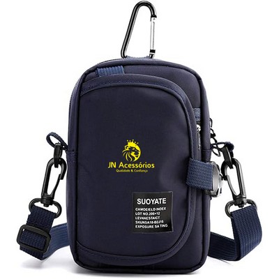 Multifunction Cell Phone Holster, One Shoulder Pouch with Carabiner, Outdoor Tactical Waist Belt Bag