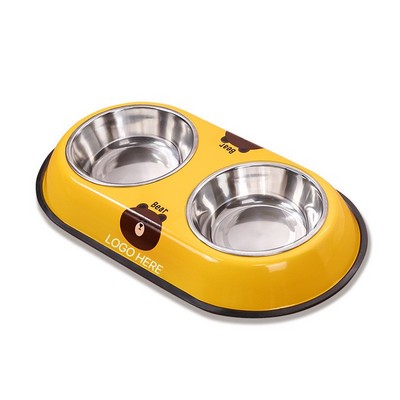 Stainless Steel Dog Bowl Pet Bowl Dual Feeding Bowl Anti Spill Water and Food Dish
