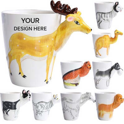 15 Oz. Animal Handle Ceramic Mug