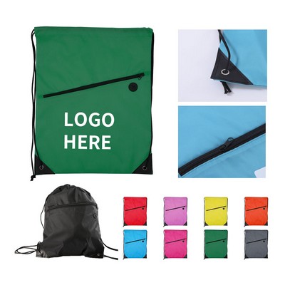 Polyester Zippered Drawstring Sack