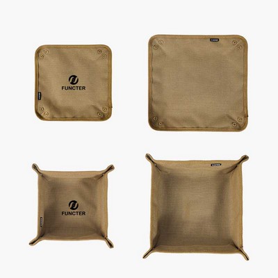9.85'' x 9.85'' Foldable Oxford Cloth Desk Sundries Storage Tray