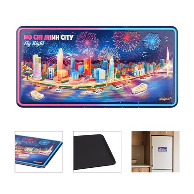 4.7"x 2.35" Embossed Custom 3D Metal Fridge Magnet Souvenir