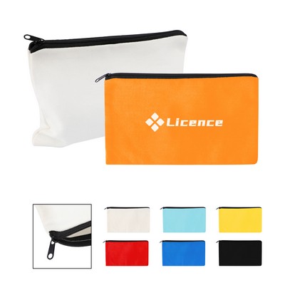 Small Poly Cotton Canvas Travel Zipper Bags for Cosmetic