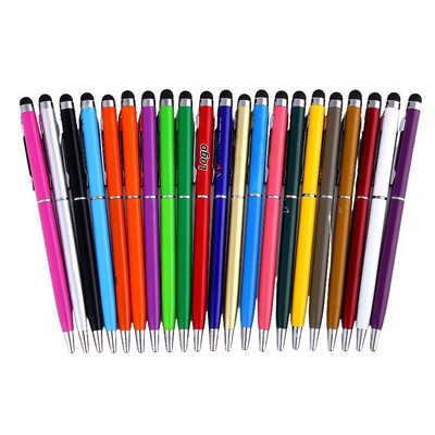 Dual-Tip Metal Stylus and Ballpoint Pen for Touchscreen Use