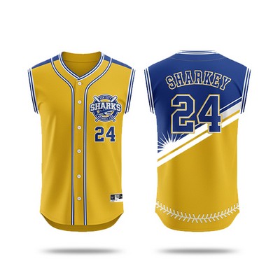 Sublimation 2-Button Sleeveless Baseball - 200 gsm, 6 oz