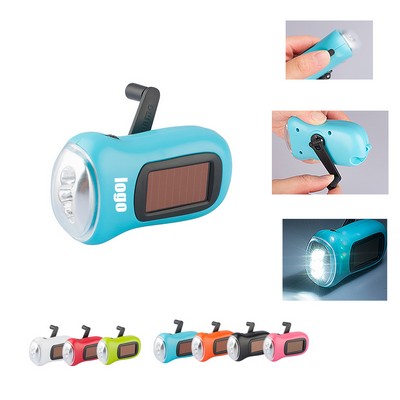 Solar Hand Crank Flashlight