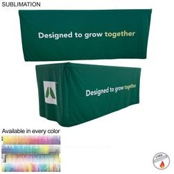 Sublimated PREMIUM Box Style Fitted Table Cloth for 6' Table, Premium Fabric, 4 sided, Closed Back