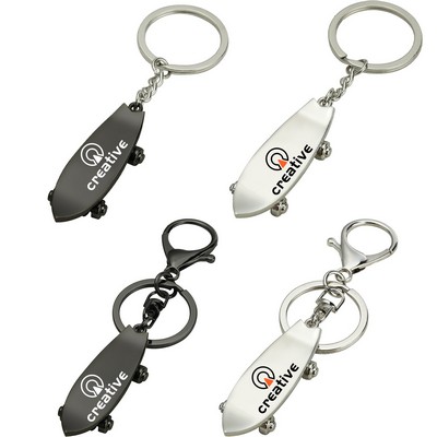Mini Metal Skateboard Keychain