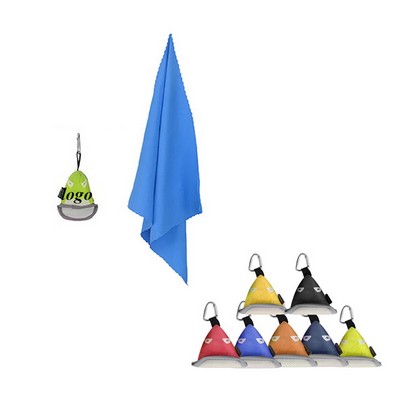 Quick-Dry Sports Towel With Carabiner Clip