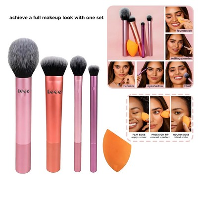 5 Piece Everyday Essentials Makeup Brush Set
