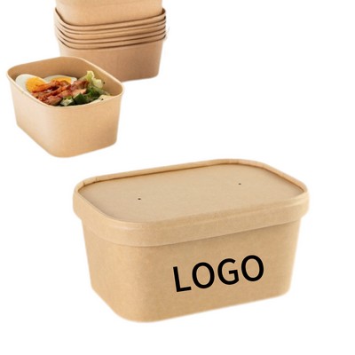 34 oz Disposable Kraft Paper Rectangular Lunch Box