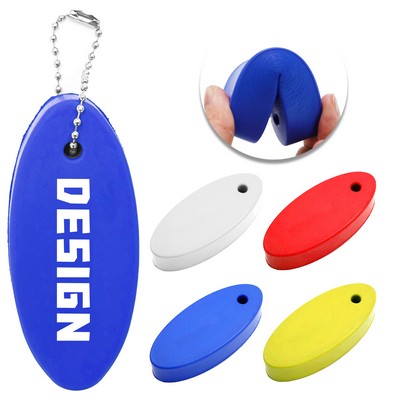Oval PU Float Keychain