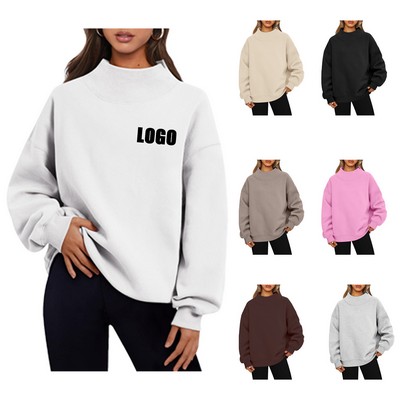 Turtleneck Pullover Long Sleeve Hoodies