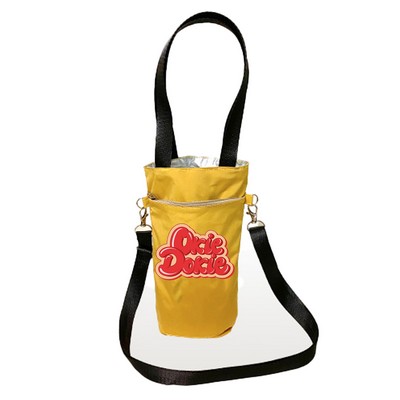 Vibrant Yellow Insulated Cup Sleeve Bag (Crossbody & Handheld)