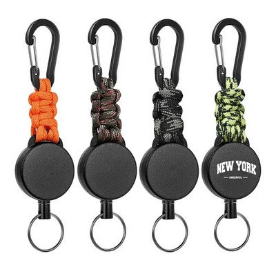 Braided Retractable Keychain with Clip