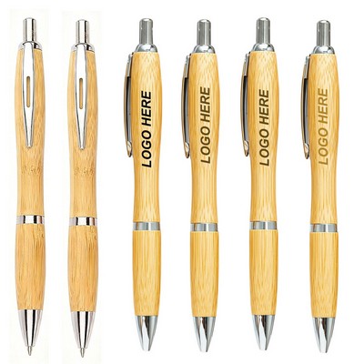 Curvy Bamboo Ballpoint Pen