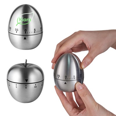 Stainless Steel Mechanical Rotating Alarm 60-Minute Countdown Timer for Cooking and Learning