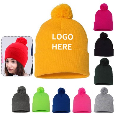 Cozy Winter Pom-Pom Knit Cap