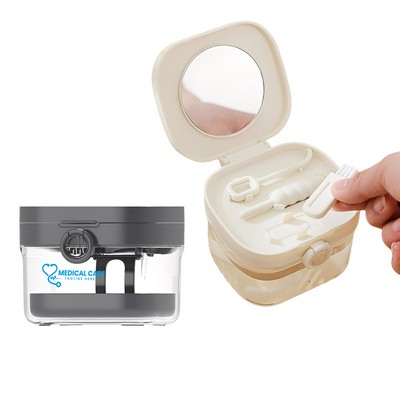 Dental Retainer Soaking and Cleaning Box With Accessories