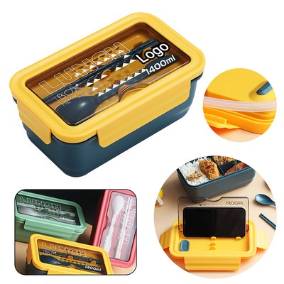 Portable Bento Lunch Box Leakproof Salad Container With Spoon Chopsticks Leak Proof