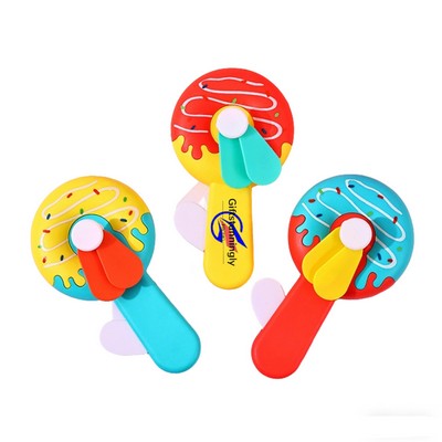 Hand Cranked Donut Cartoon Small Fan